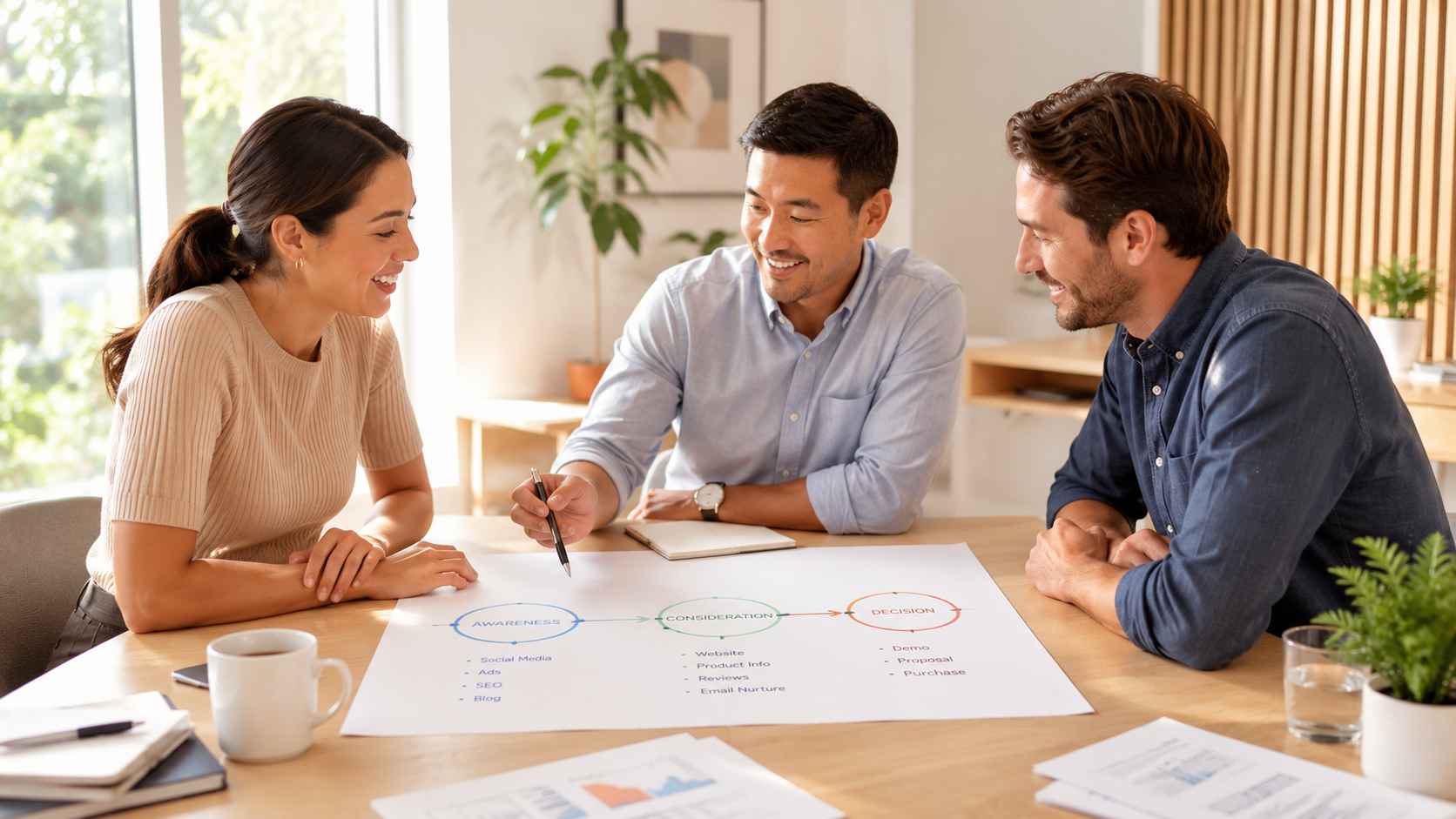 Buyer awareness mapping and prompt intent strategy team
