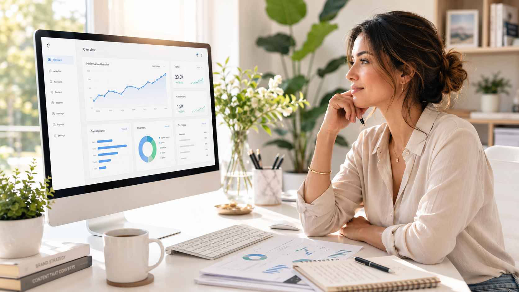 AI visibility metrics dashboard and SEO analyst