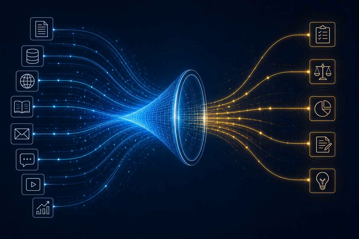 AI search visibility data synthesis and content extraction funnel