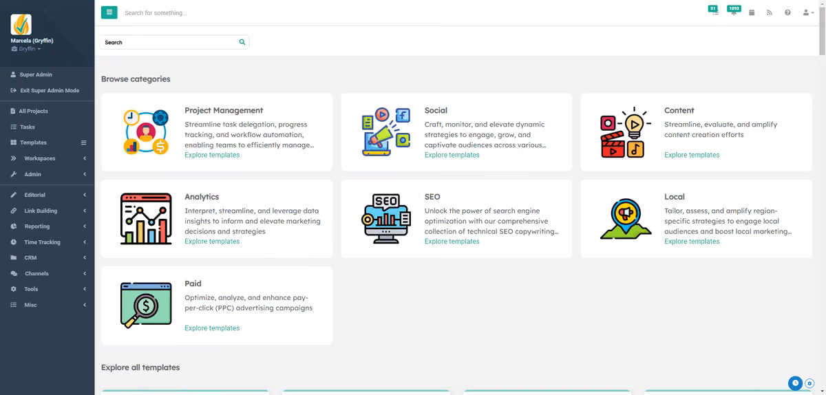 Gryffin Templates AI marketing automation