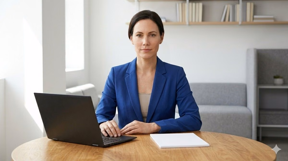 Confident professional employing techniques for AI search optimization