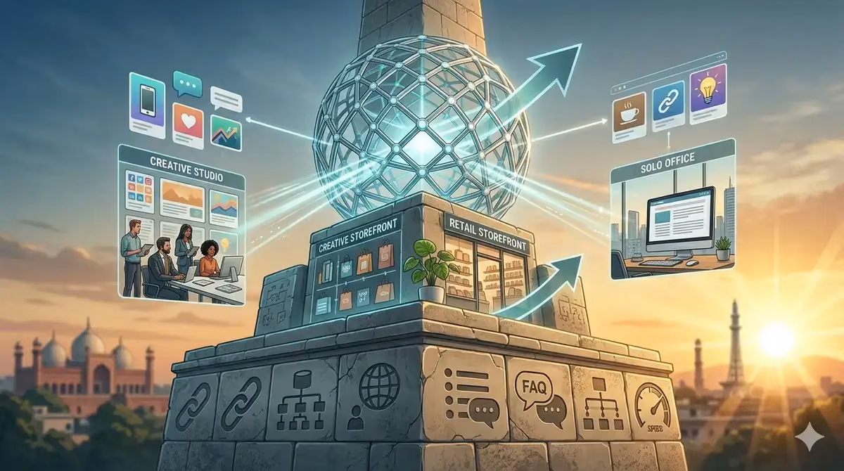 Illustration comparing GEO and traditional SEO strategies with visual icons.