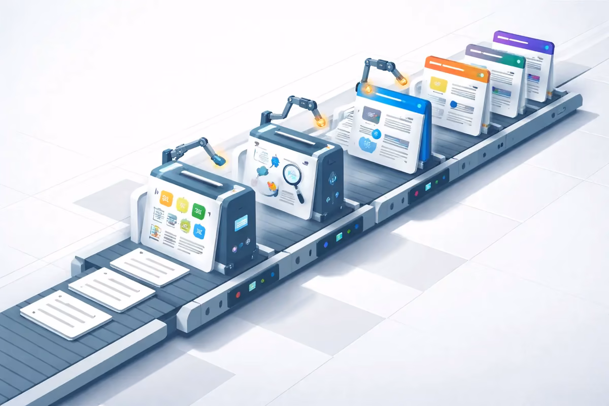 Automated system illustrating the AI-driven workflow for product page optimization
