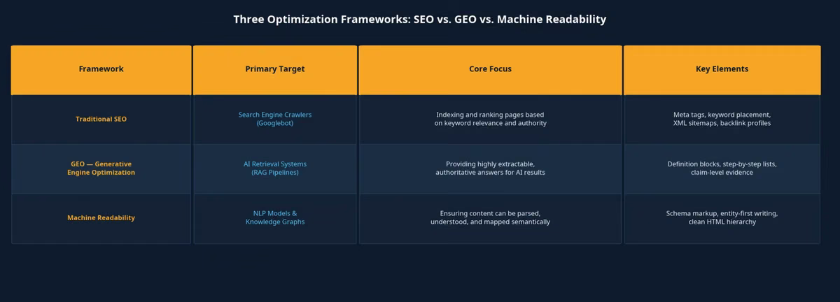 Optimization Framework Comparison Table