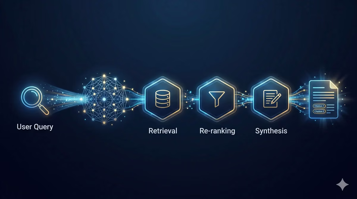 AI Retrieval-Augmented Generation Pipeline Concept Illustration