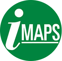 Green circle with white lowercase i and uppercase MAPS underlined text.