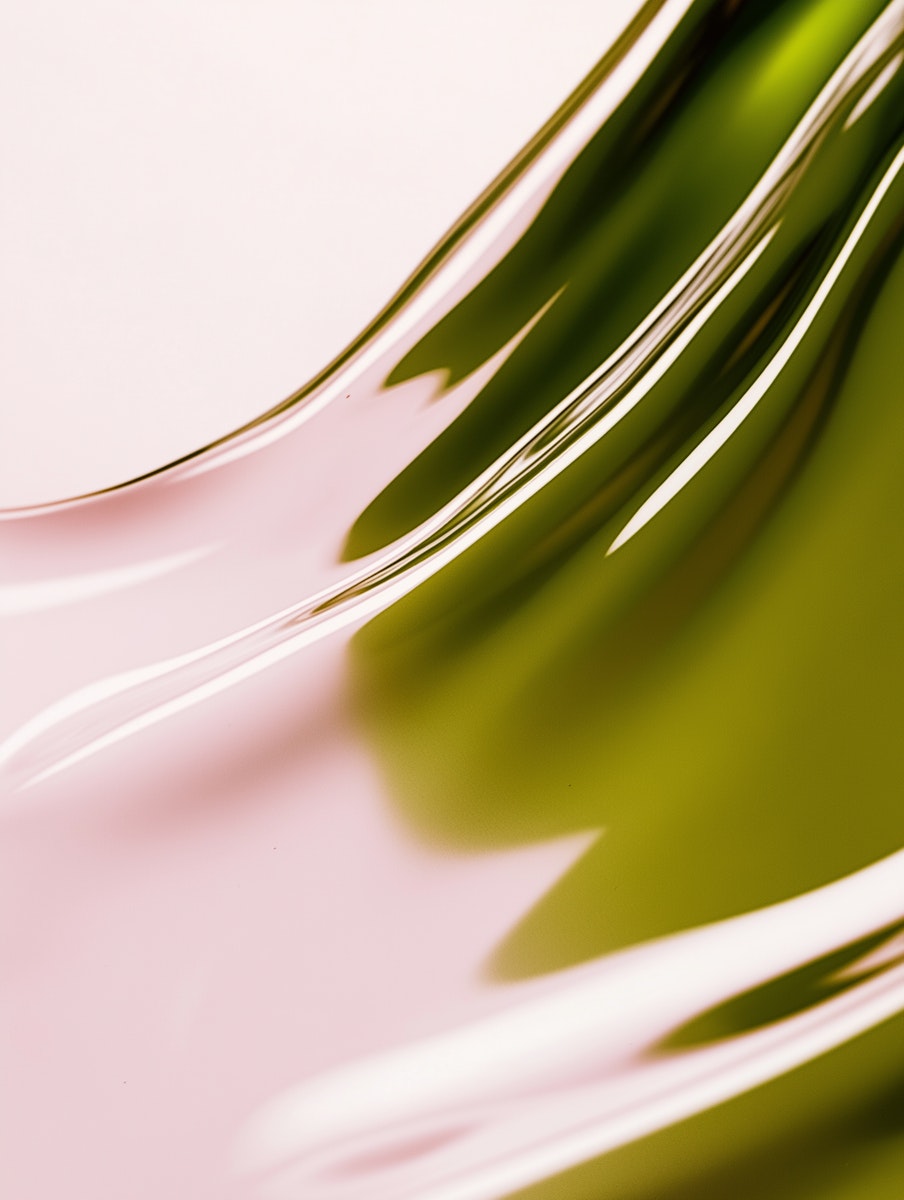 Olive green and pink background with smooth curves for personalised probiotics and gut health test information.