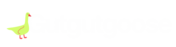 Lime green cartoon goose with red beak and legs on white background, representing custom gut health.