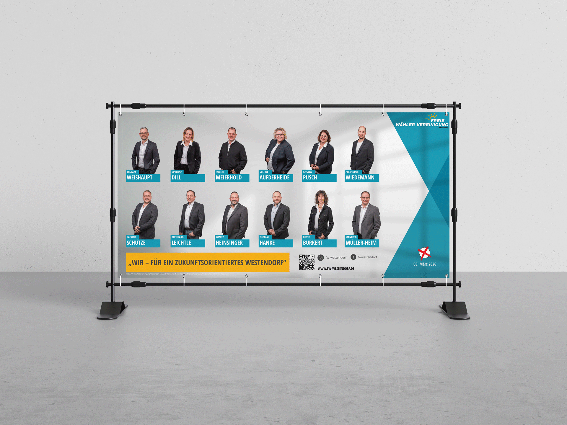 Ein Banner der Freien Wähler