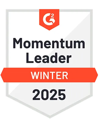 G2 Momentum Leader badge for Winter 2025.