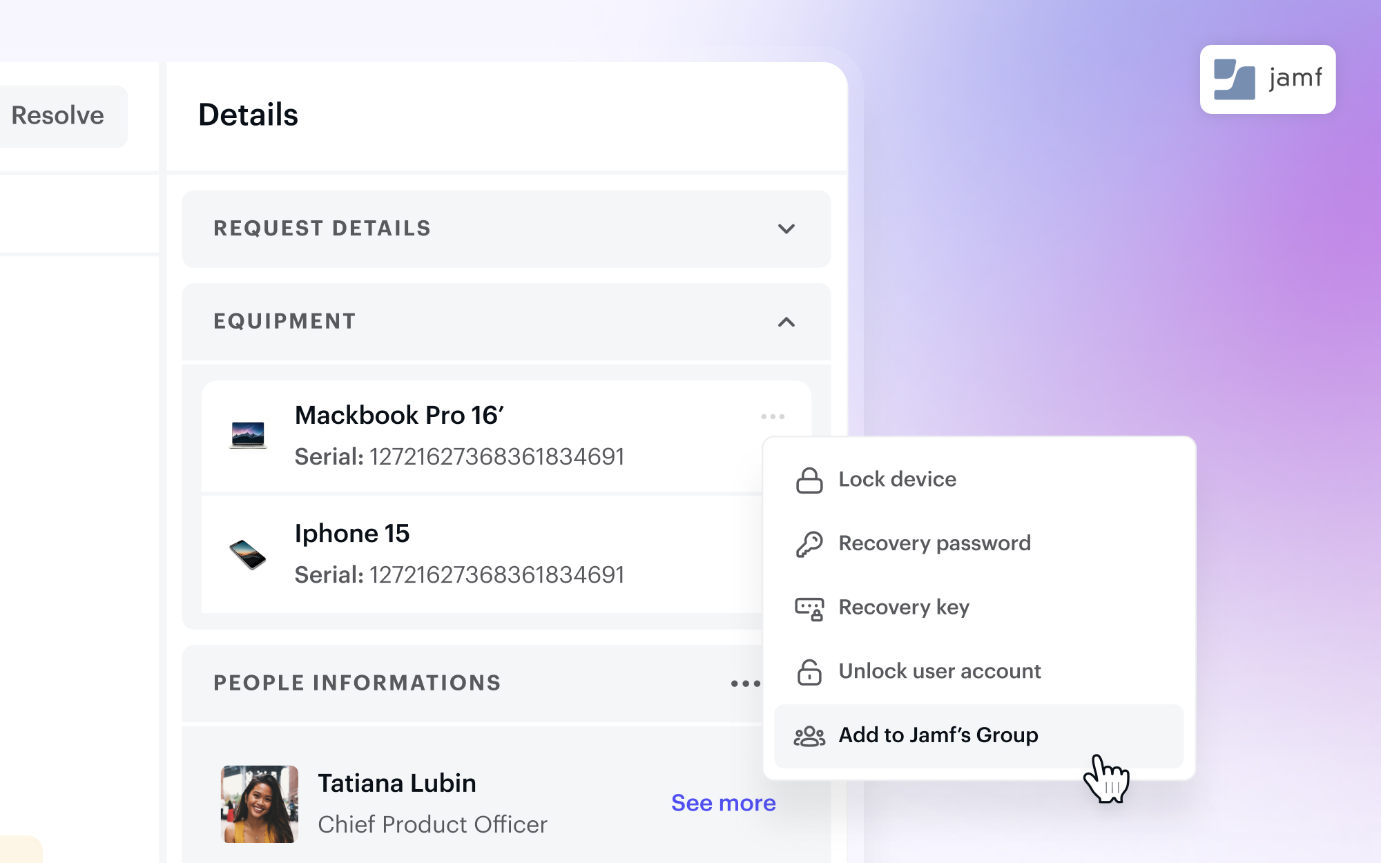 An image showing how JAMF integrates with Siit