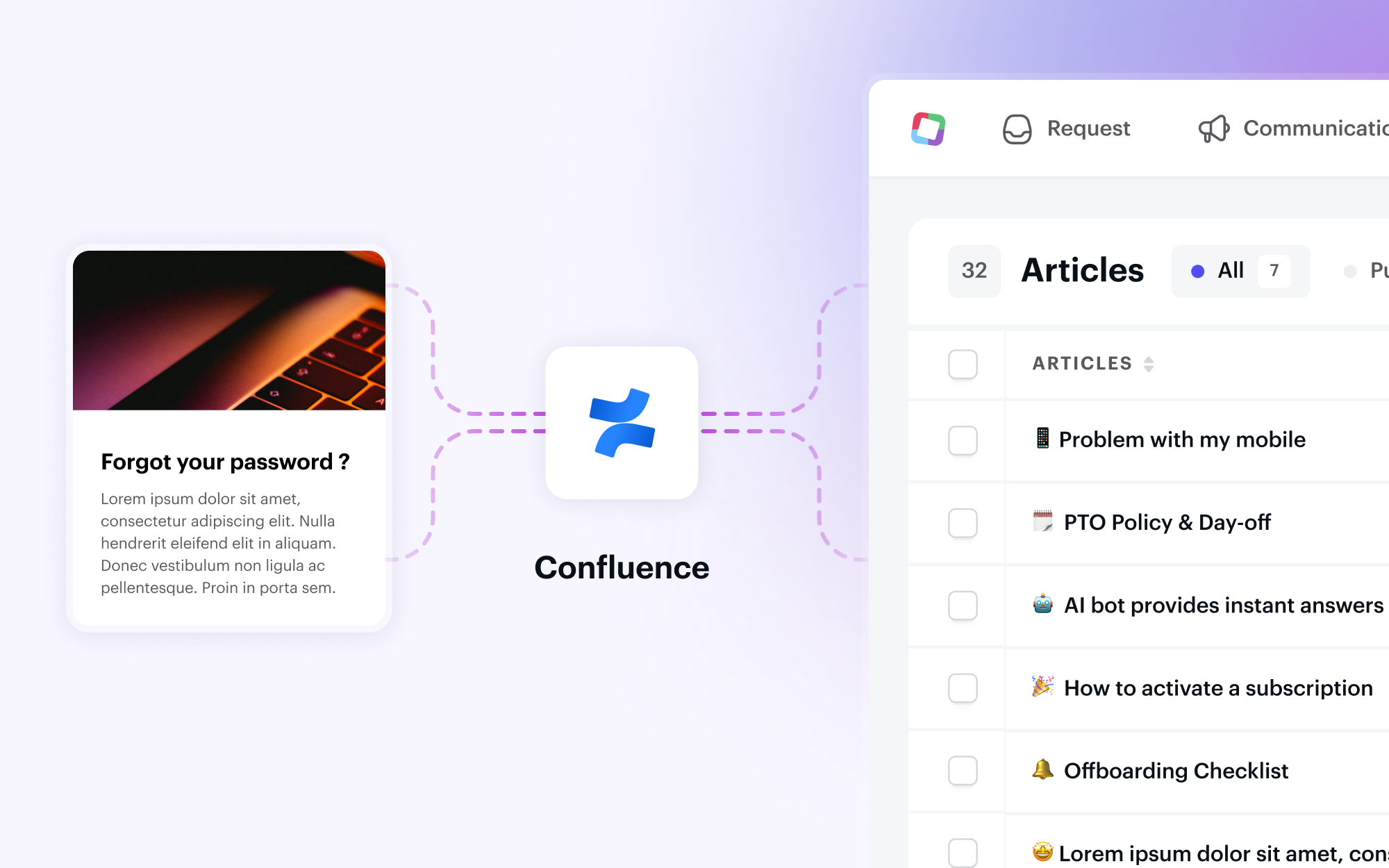 An image showing how Siit integrates with Confluence