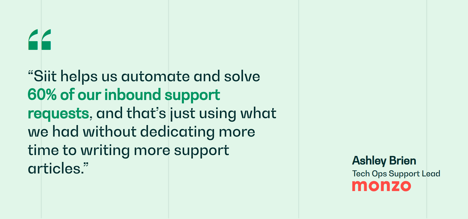 Customer testimonial