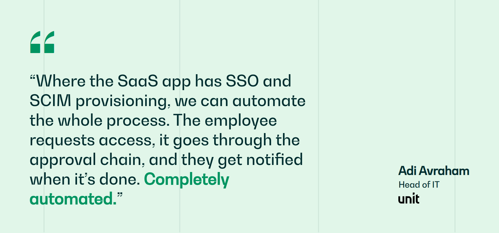 Customer testimonial