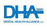 DHA Dental Health Alliance LLC logo with a comb design integrated in the letter A.