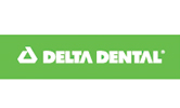 Delta Dental logo on a green background.