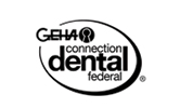 Dental Federal logo with 'GEHA connection' text above 'dental federal' inside an oval shape.