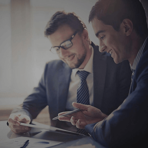 Two businessmen in a meeting