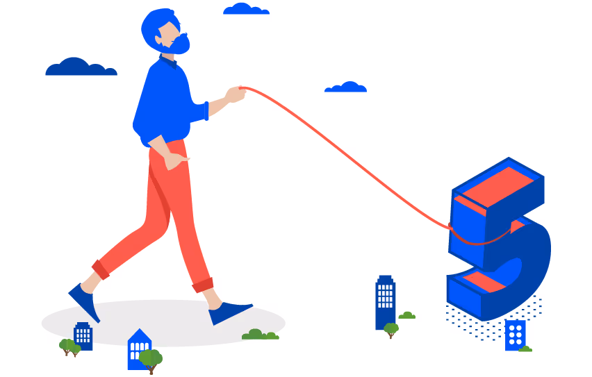 muž jde po ulici mezi realitami