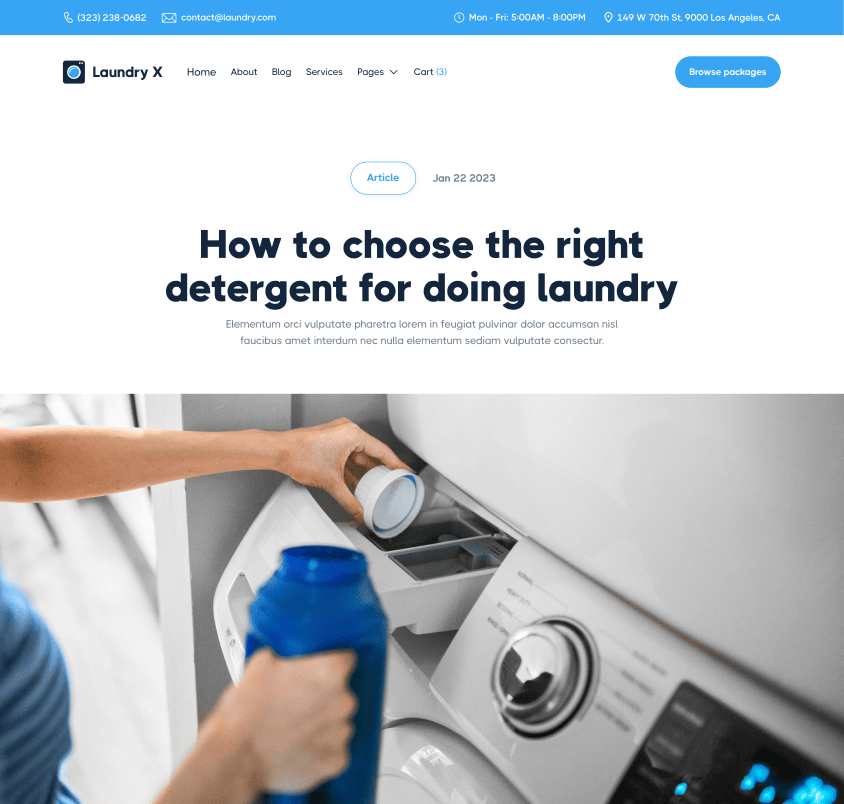 Laundry X - Blog Post Page - Laundry Webflow Template