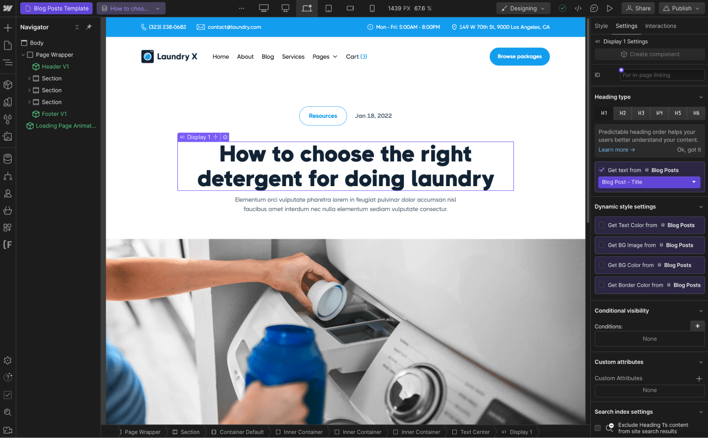 CMS Page - Laundry X Webflow Template
