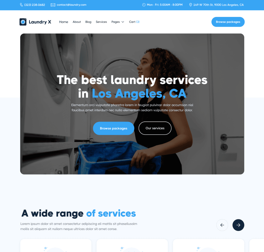 Laundry X - Home V3 Page - Laundry Webflow Template