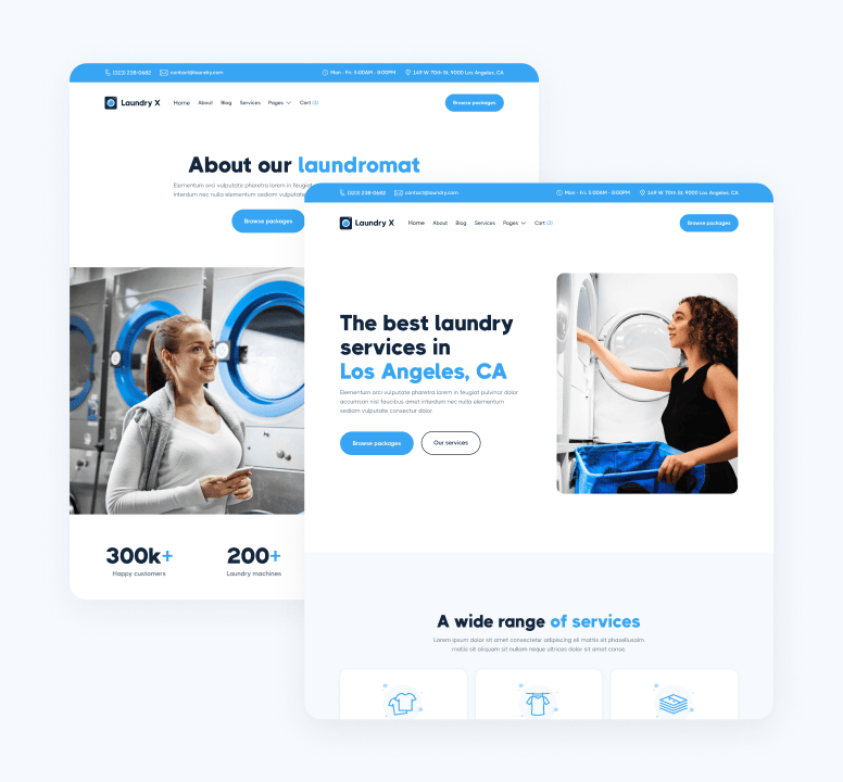 Laundry X - 18 Pages Included - Laundry Webflow Template