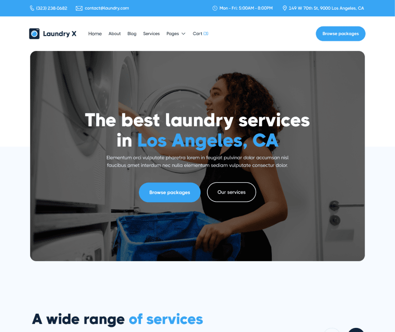 Laundry X - Home V3 Main Page - Laundry Webflow Template