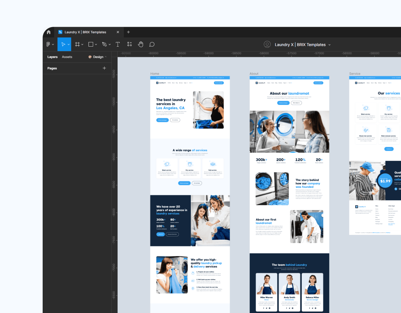 Laundry X - Figma File Included - Laundry Webflow Template