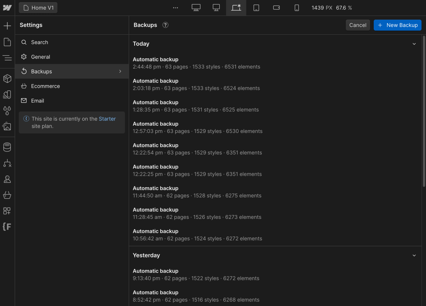 Backups - Laundry X Webflow Template