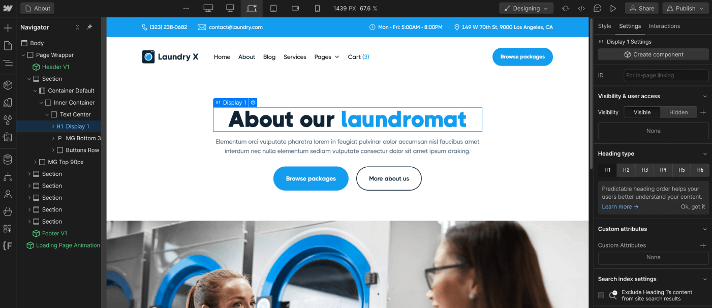 Static Content - Laundry X Webflow Template