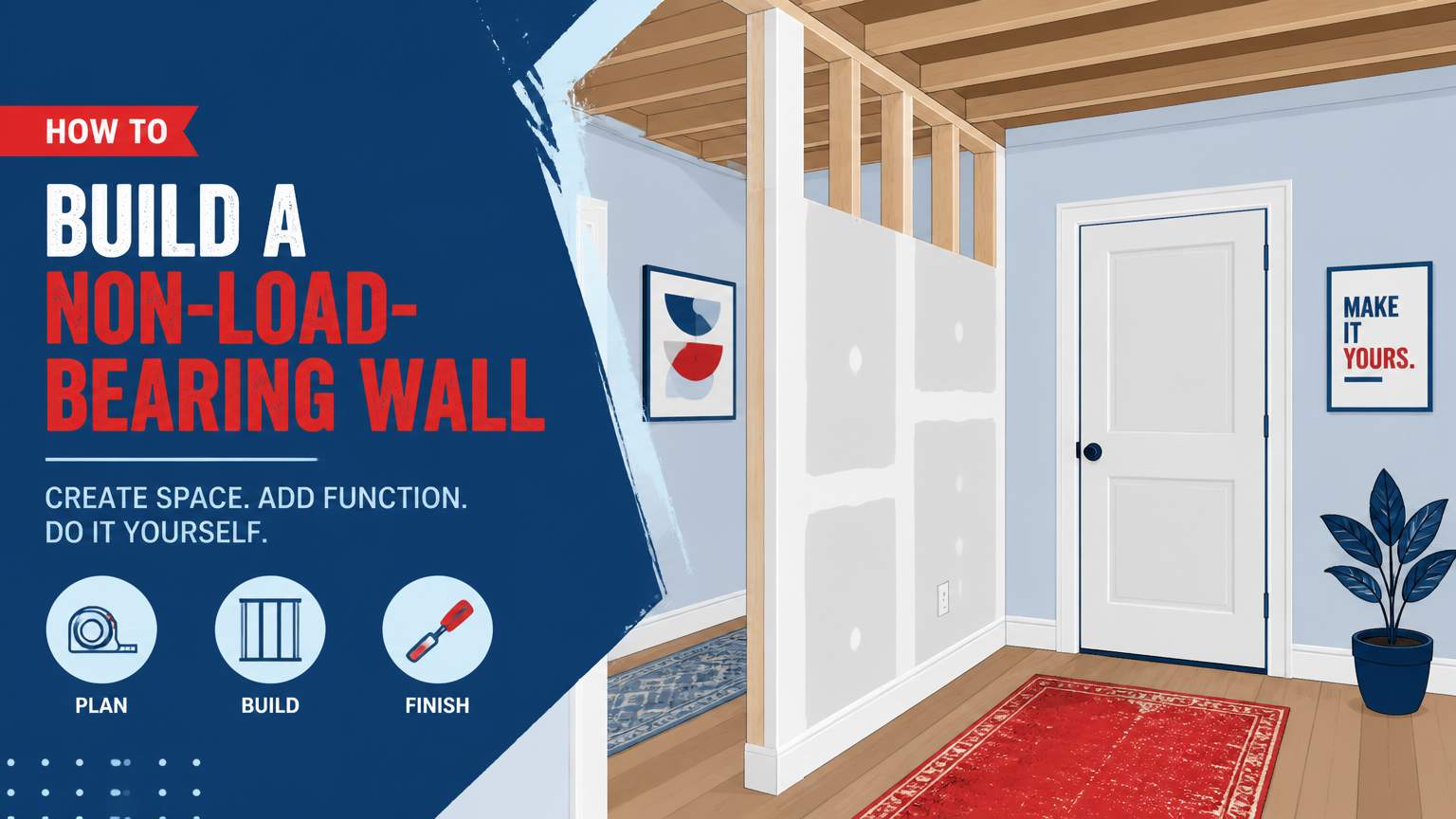 Learn how to safely build a non‑load‑bearing partition wall between joists in Florida, with code‑compliant fasteners, blocking, and hurricane‑zone tips.