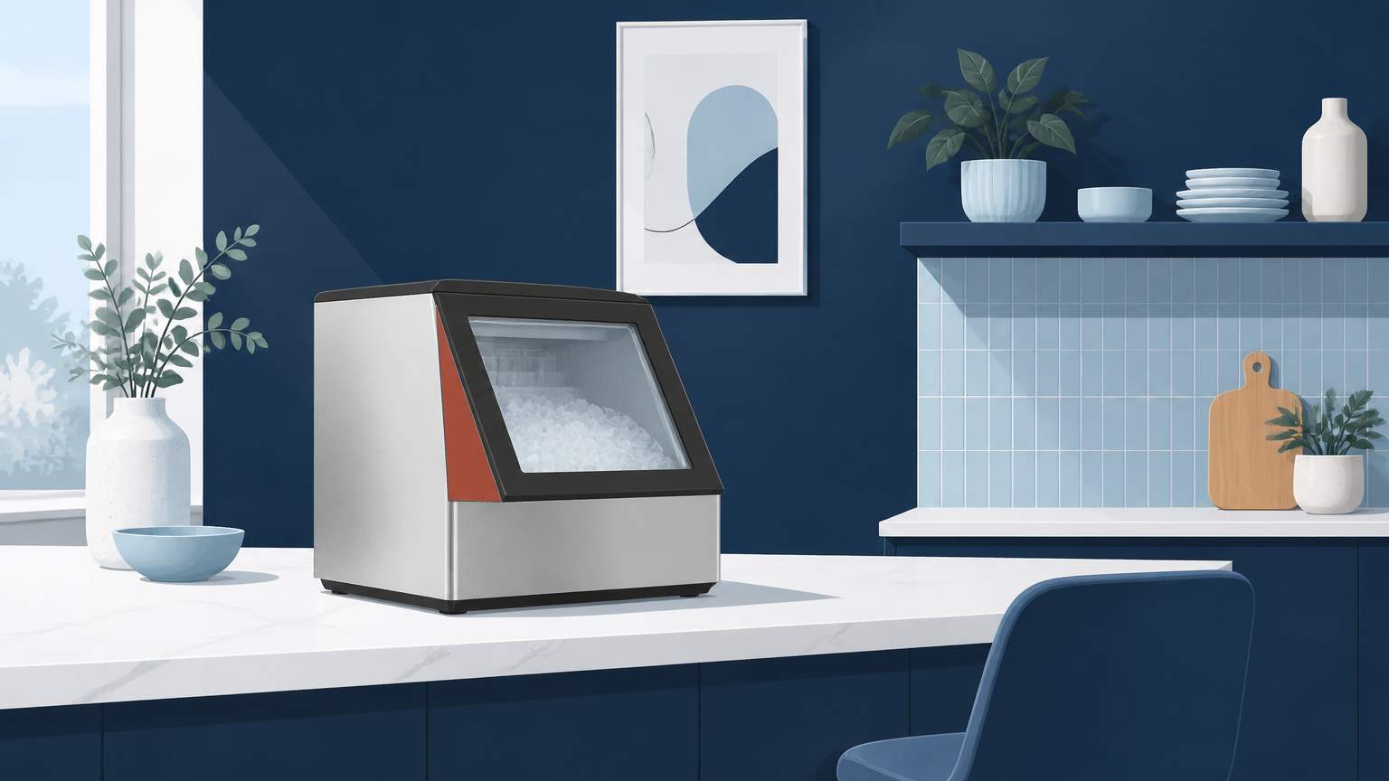 Step-by-step guide for Florida homeowners to set the screen‑door‑holder on a countertop ice maker to the proper 12° angle, protecting door trim and ensuring clear ice.