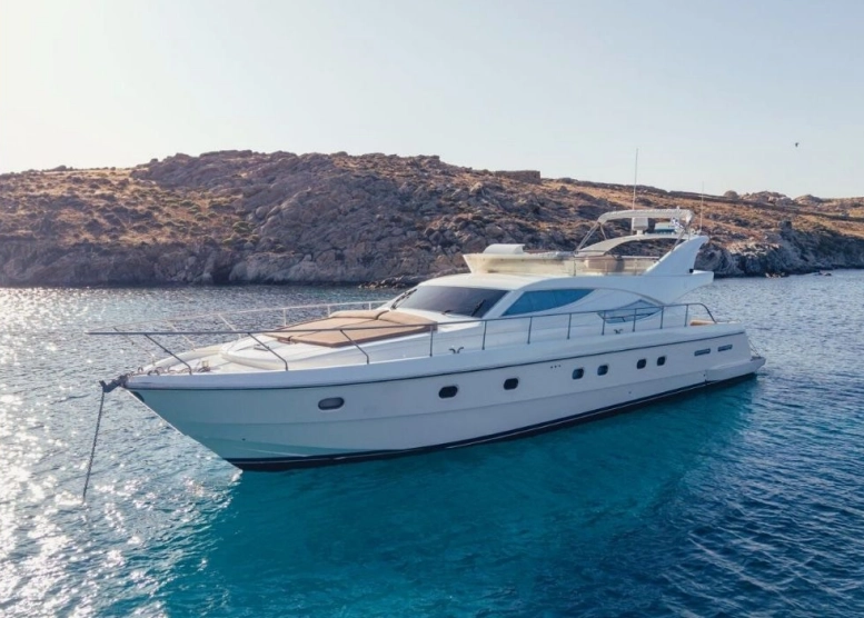 White yacht on the sea.