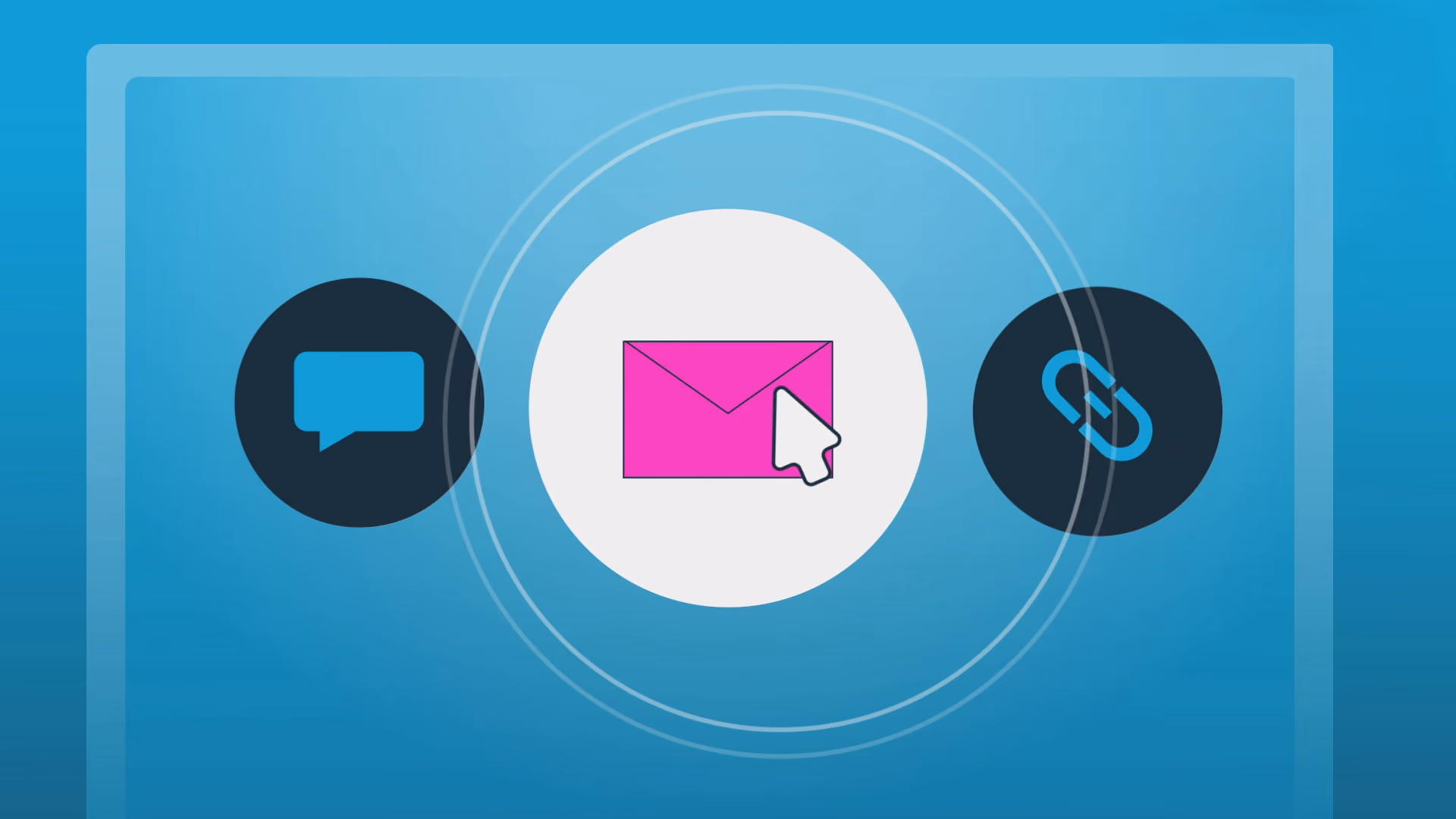 Email, chat, and link sharing icons