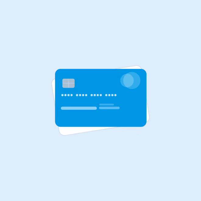 Illustration of a blue payment card