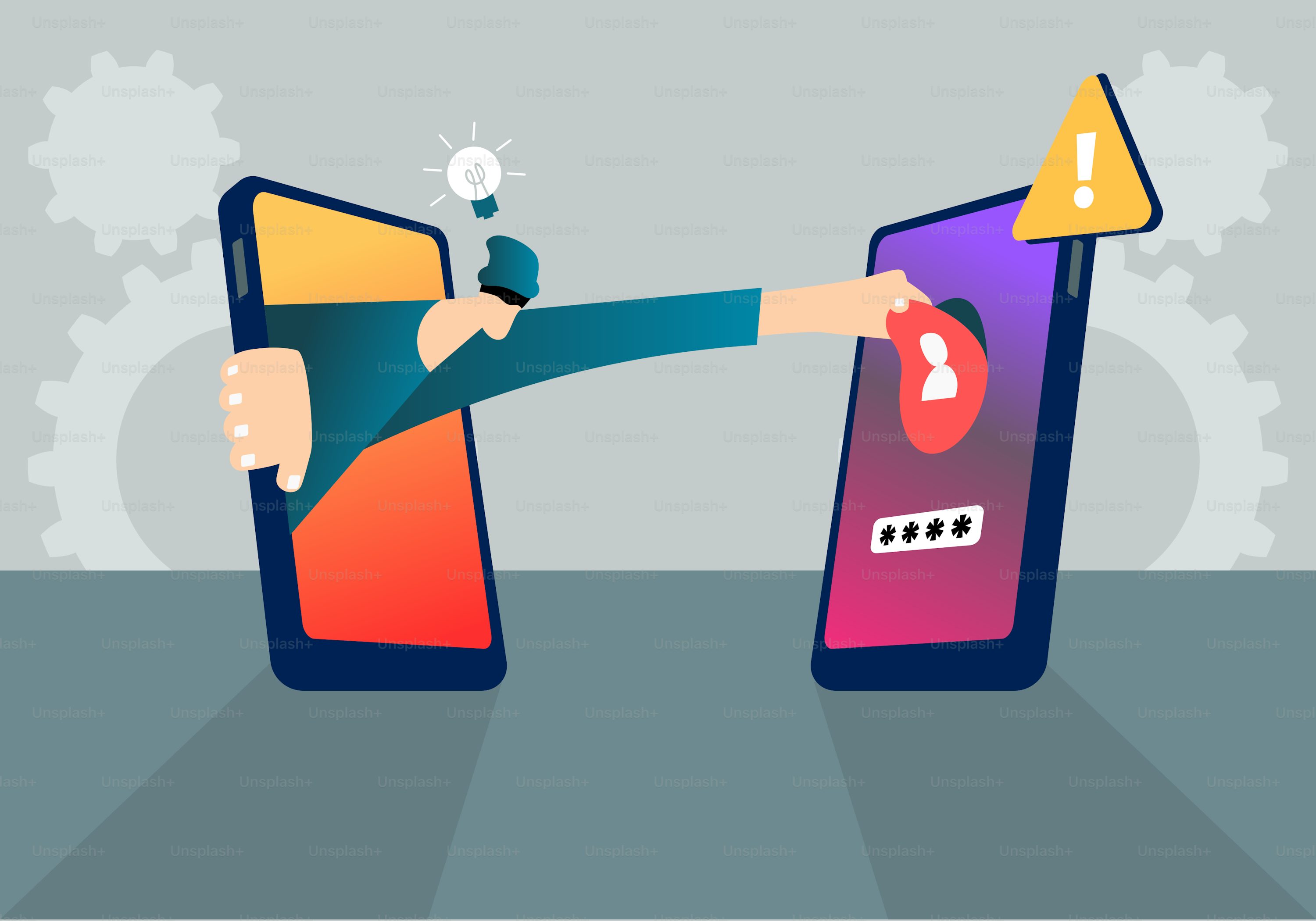 A person holding a smart phone with a question mark on the screen
