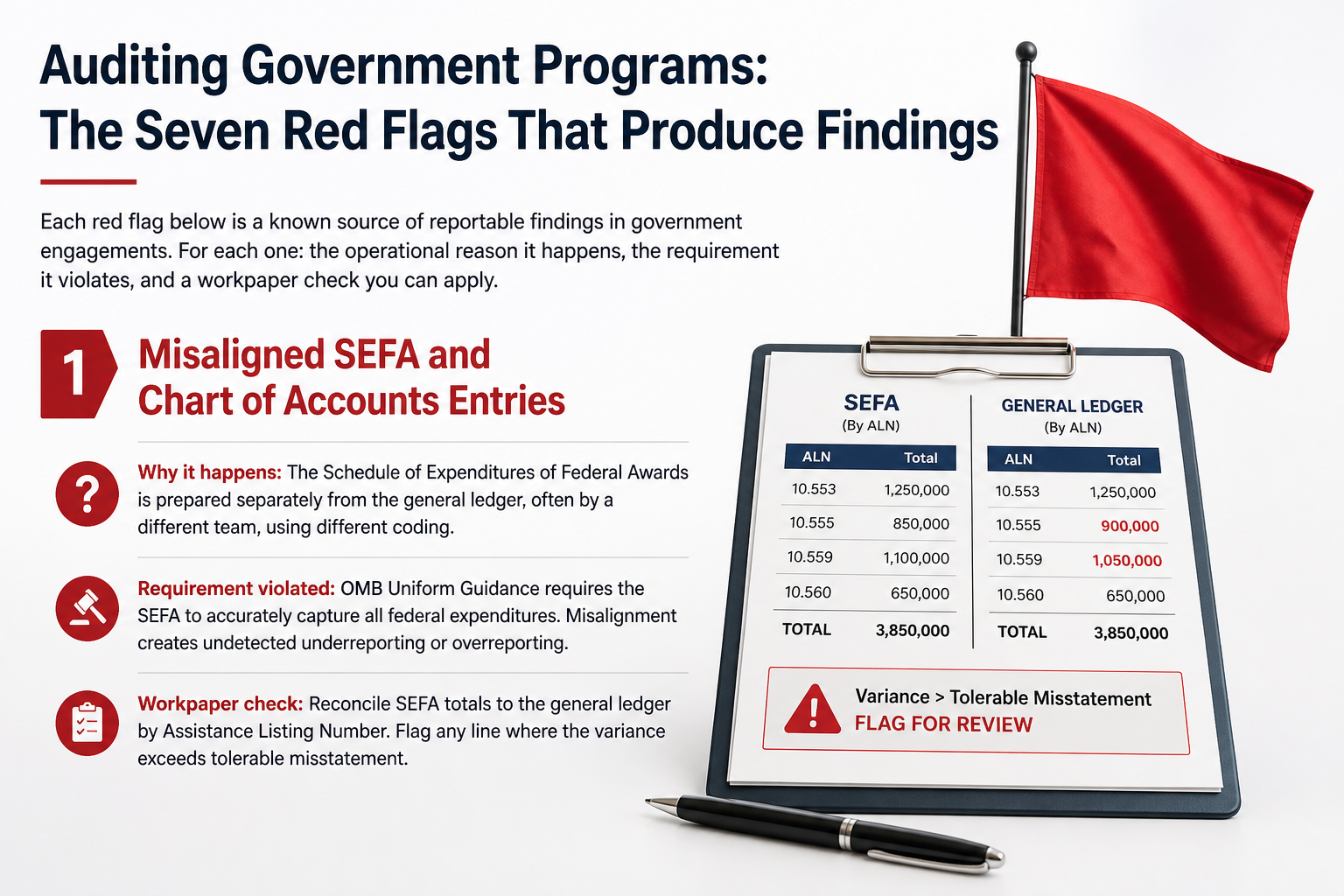 Illustration for Auditing Government Programs: The Seven Red Flags That Produce Findings
