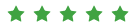 A horizontal row of five green stars, with the last star half filled.