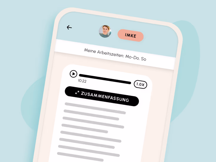 AllyTime App: Zusammenfassung einer Sprachnachricht