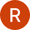 White letter R centered on a solid rust-colored circular background.