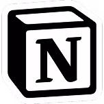 Notion app icon showing a stylized black letter 'N' on a white cube.