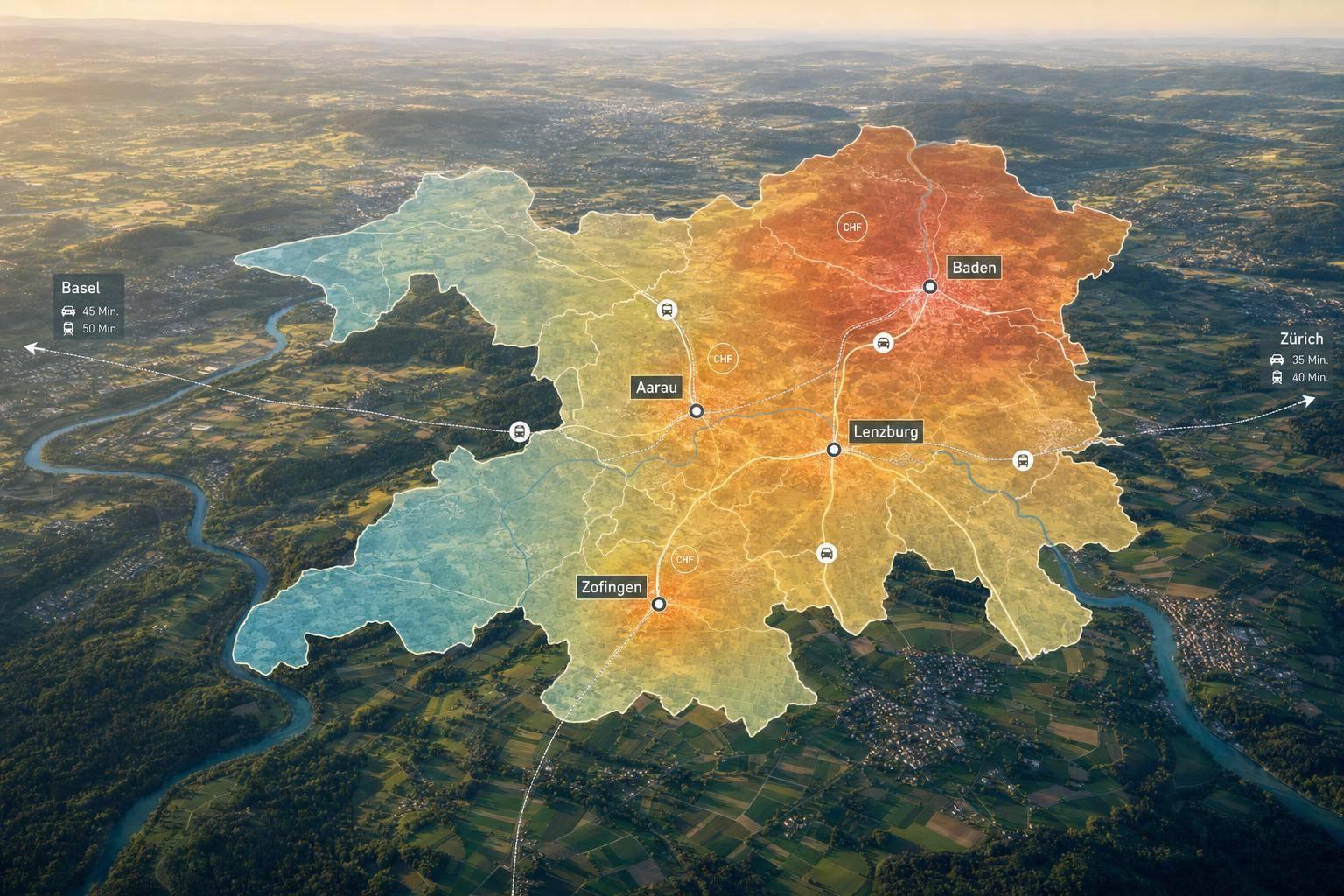Wohnungspreise im Aargau: Regionen im Vergleich