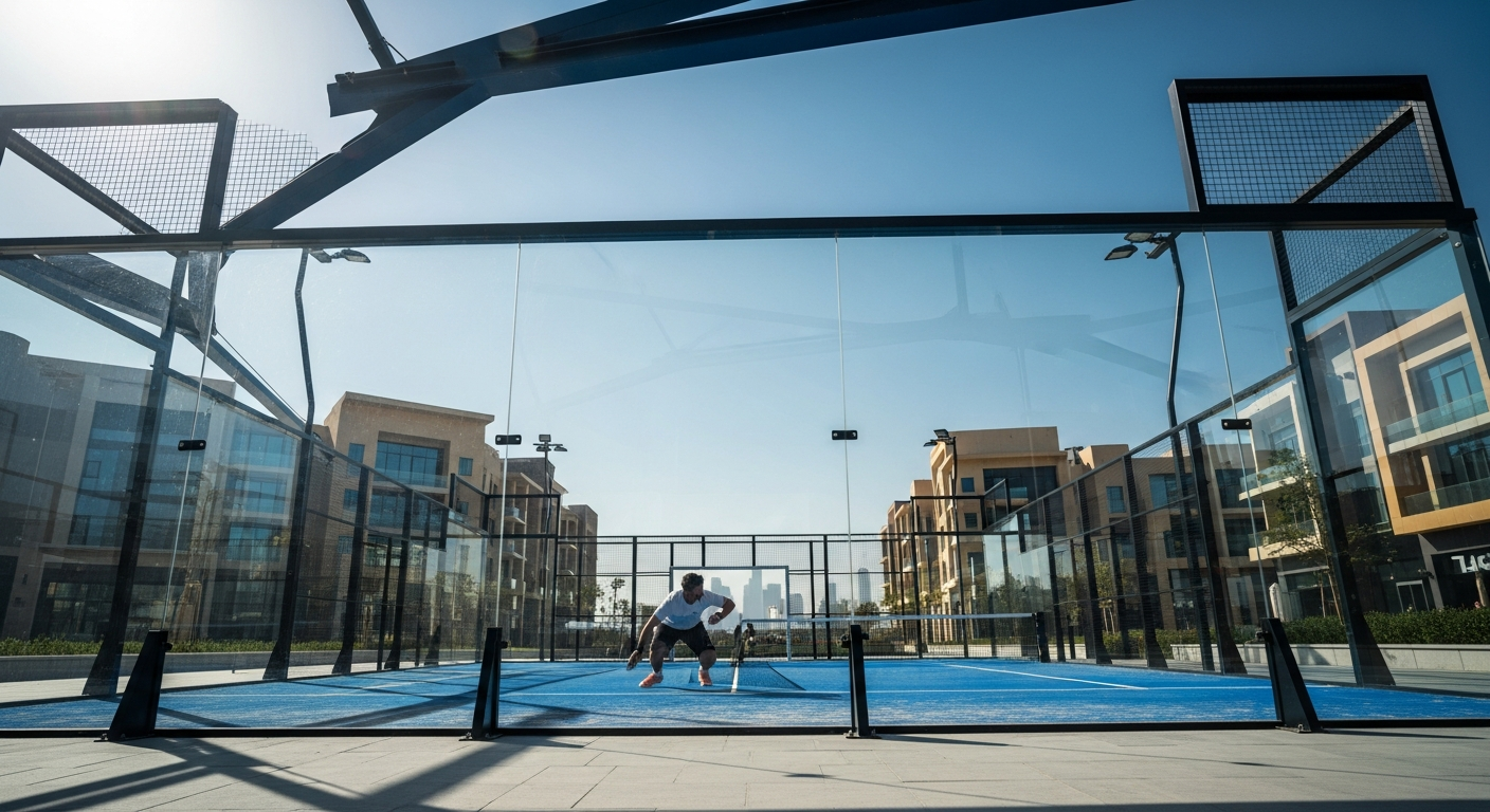 A modern interior of premium sports and wellness facilities in deira showing high-end gym equipment.