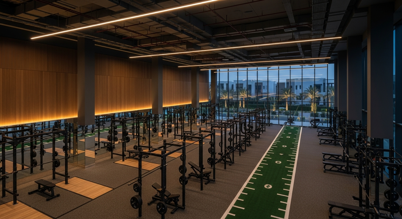 Modern fitness center interior featuring equipment at gyms near La Residencia Del Mar