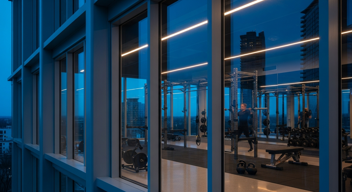 Modern commercial fitness center and gyms near MBL Residence in JLT Dubai