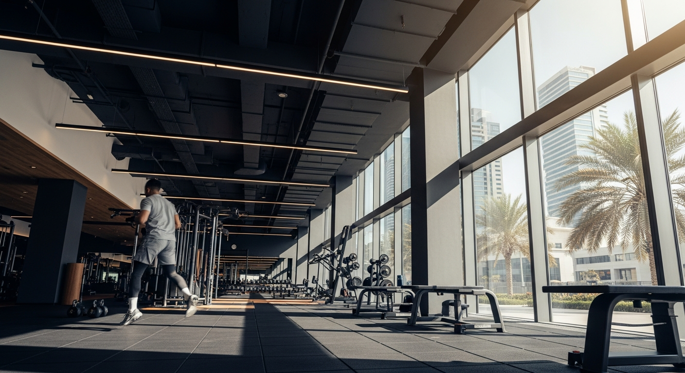 Modern fitness facility and gyms near Wind Tower in JLT Dubai