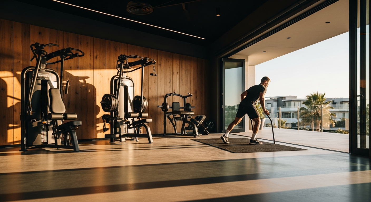 Modern luxury fitness facility and gyms near W Residences Palm Jumeirah in Dubai