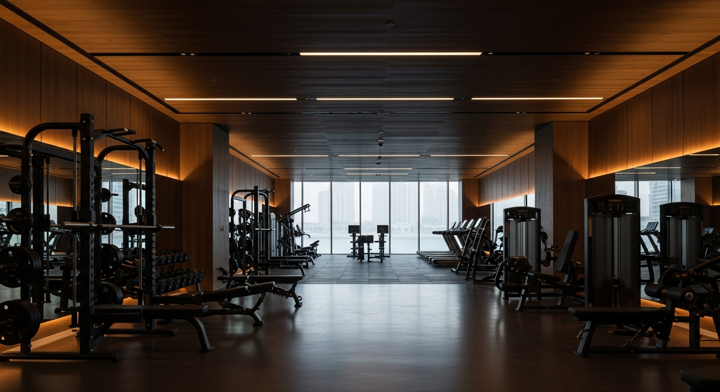 Modern commercial fitness facility and training floor representing gyms near O2 Residence in JLT
