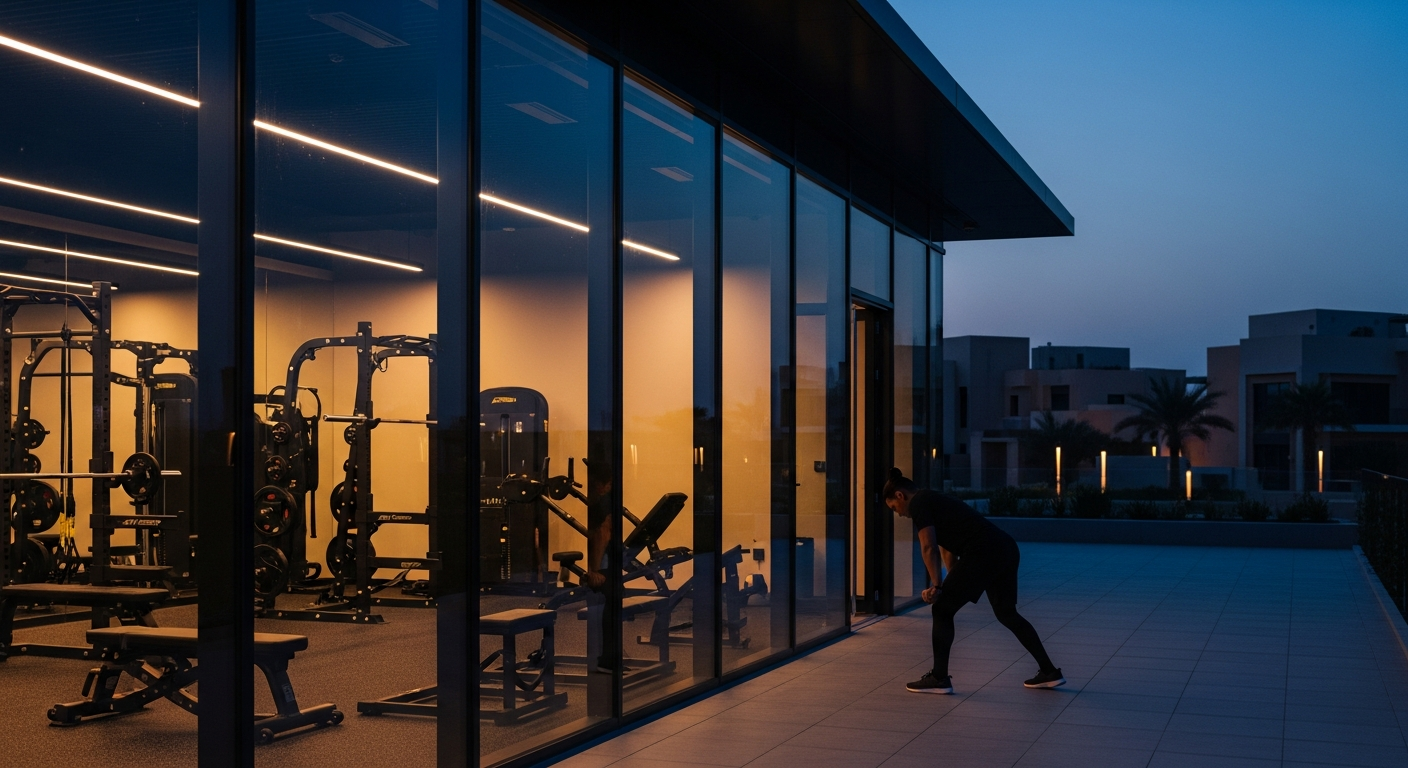 Modern fitness center equipment in a commercial gym near Candace Acacia in Al Furjan Dubai